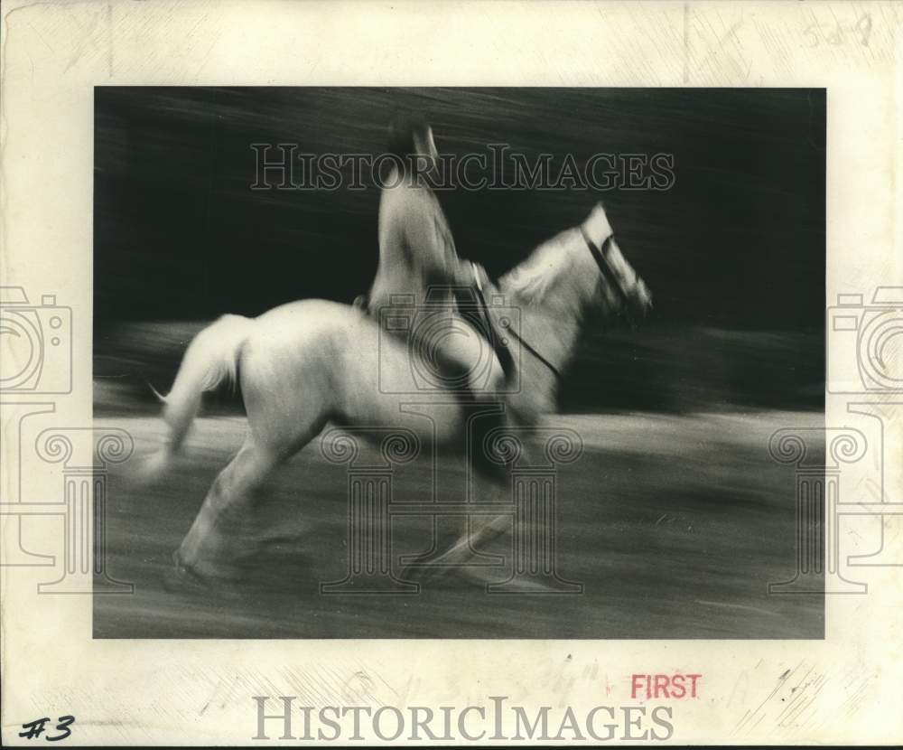 1972 Press Photo Mike Lorenzen riding his horse along the park - nob68827 - Historic Images