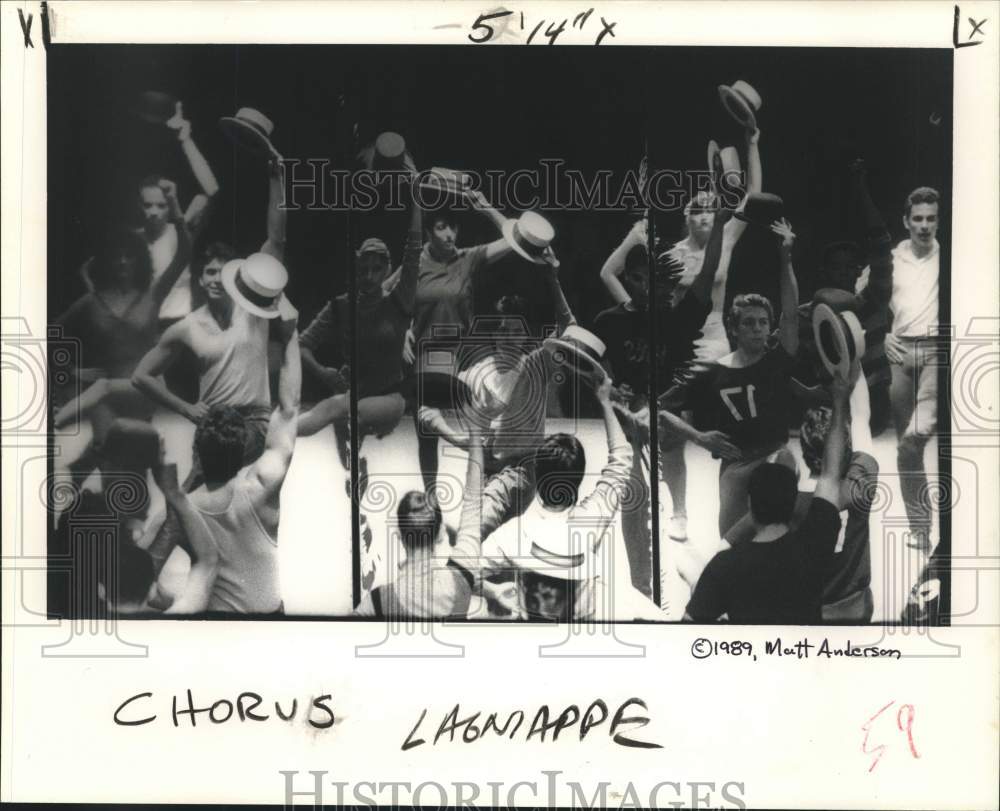 1989 Press Photo Performers in A Chorus Line of Le Petit Theater du Vieux Carre - Historic Images