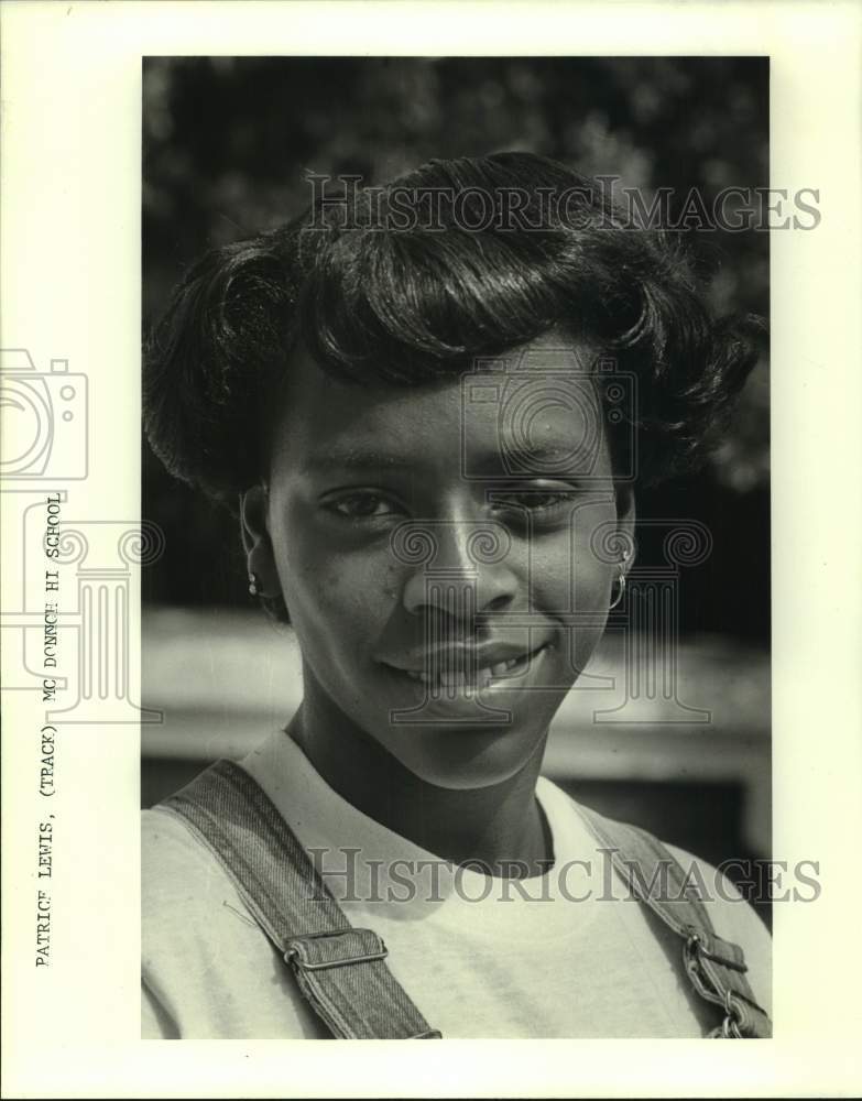 1987 Press Photo Patrice Lewis, McDonnoh High School track player - Historic Images