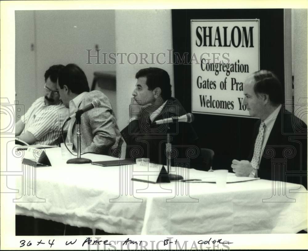 1993 Press Photo Congregation Gates of Prayer, discussing peace process - Historic Images