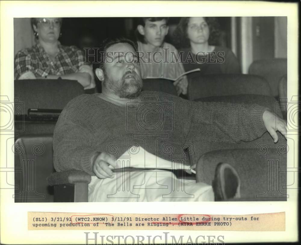 1991 Press Photo Director Allen Little At Try-Outs For &quot;The Bells Are Ringing&quot; - Historic Images