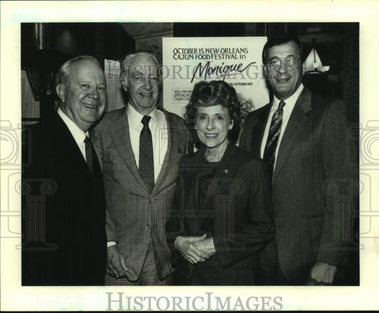 1986 Press Photo Russell Long, Howard K. Smith, Lindy Boggs & Paul J. Sacco - Historic Images