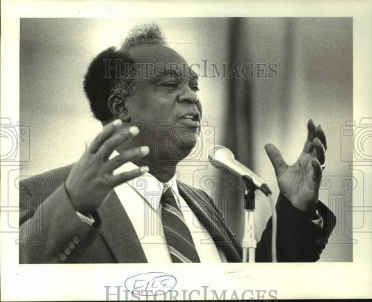 1987 Press Photo Plaquemines Parish Councilman Ernest Johnson at Luther King Day - Historic Images