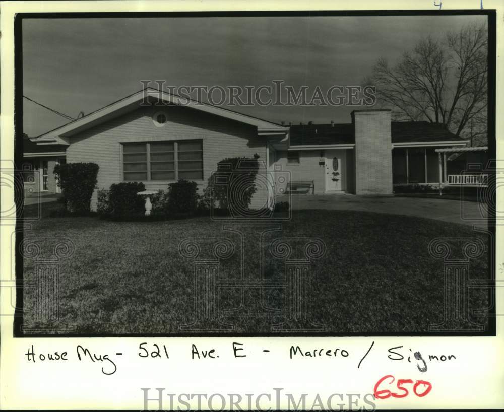 Press Photo House on 521 Avenue E in Marrero - Historic Images