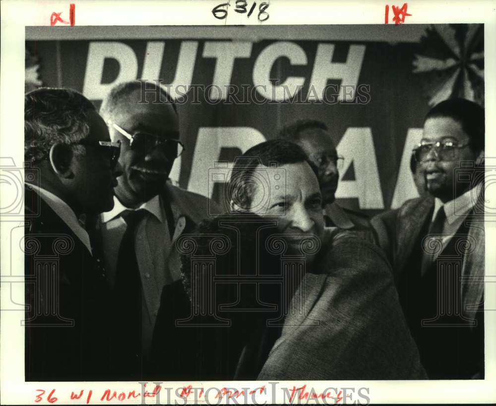 1986 Press Photo Mayor Dutch Morial announced withdrawing from council race - Historic Images