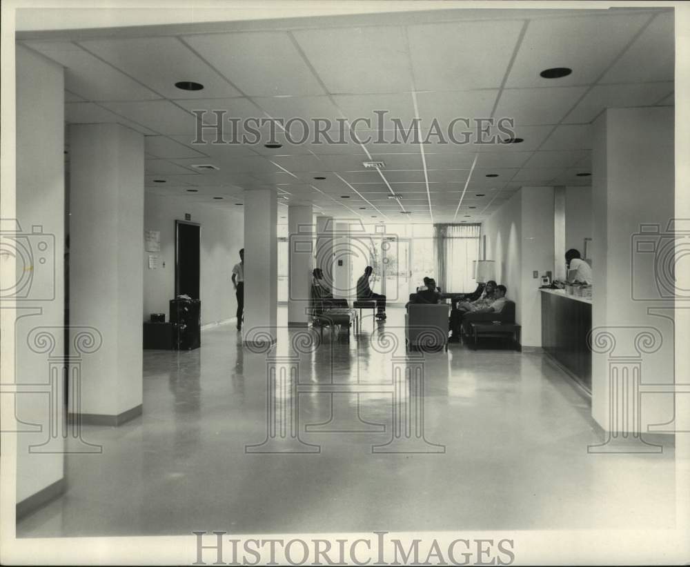 1969 Lobby of New Dorm at Louisiana State University in New Orleans - Historic Images