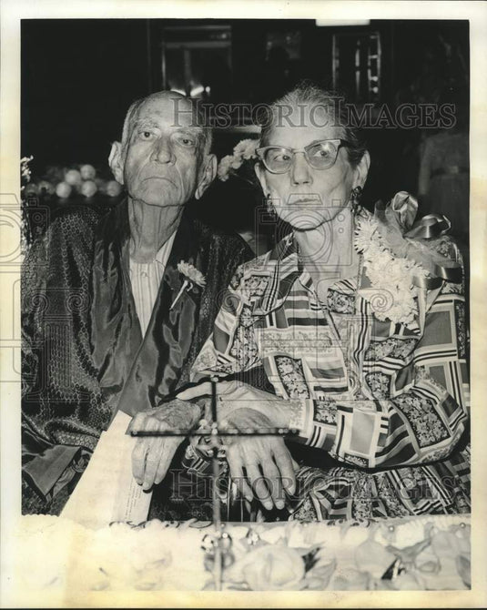 1974 Press Photo Mr. & Mrs. Edgar Luminais celebrate 50th Wedding Anniversary-Historic Images