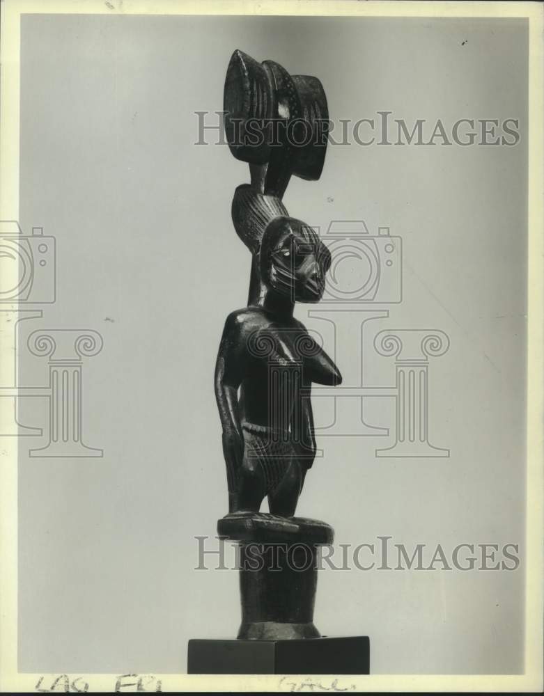 1989 Press Photo Yoruba Tribe Piece Exhibited In-The Art Of West Africa-Loyola - Historic Images