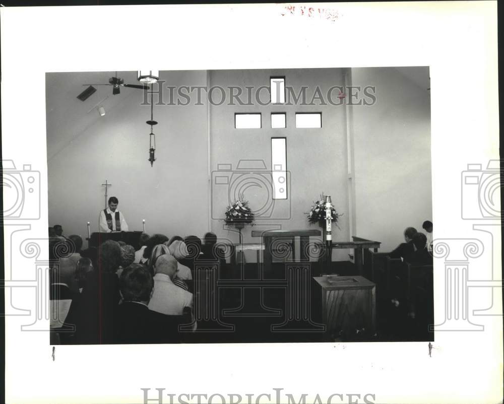 1989 Press Photo Interior Of Lutheran Church of the Galilean, LaPlace, Louisiana - Historic Images