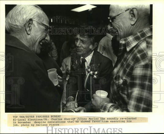 1988 Press Photo St. Charles Sheriff Johnny Marino Re-Elected Despite Allegation - Historic Images