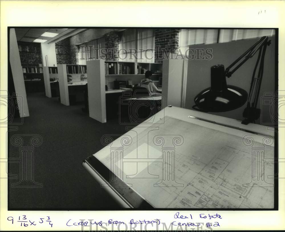 1989 Press Photo Drafting room of Billes Manning Architects at 839 St. Charles - Historic Images