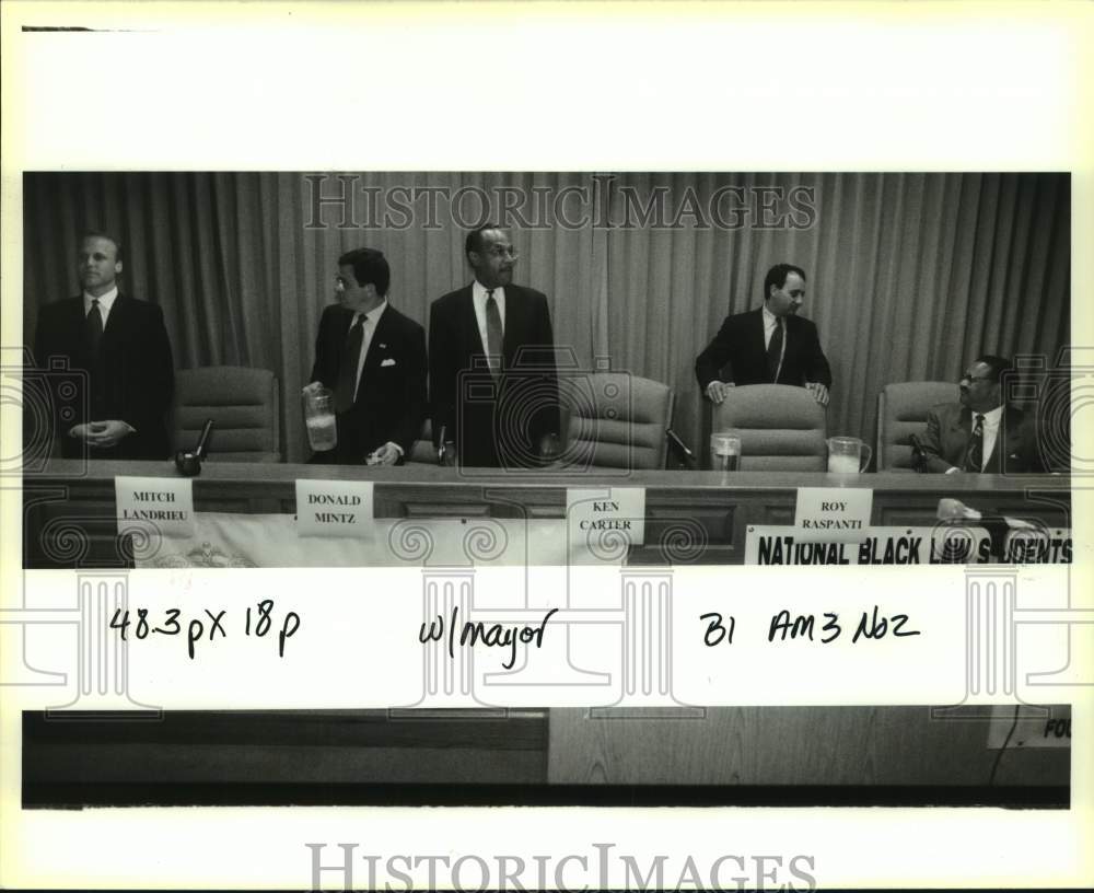 1993 Press Photo New Orleans Mayoral Candidates at Loyola Law School debate - Historic Images