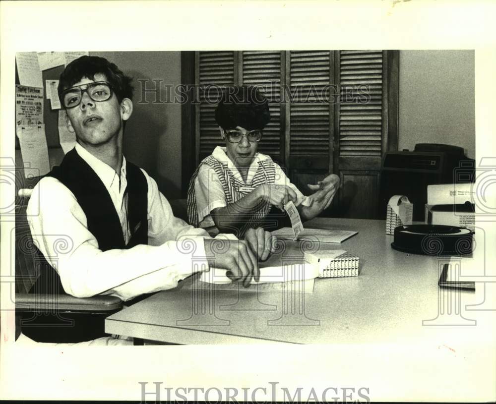 1987 Press Photo Brett Rice and Michelle Marino- East Jefferson General Hospital - Historic Images