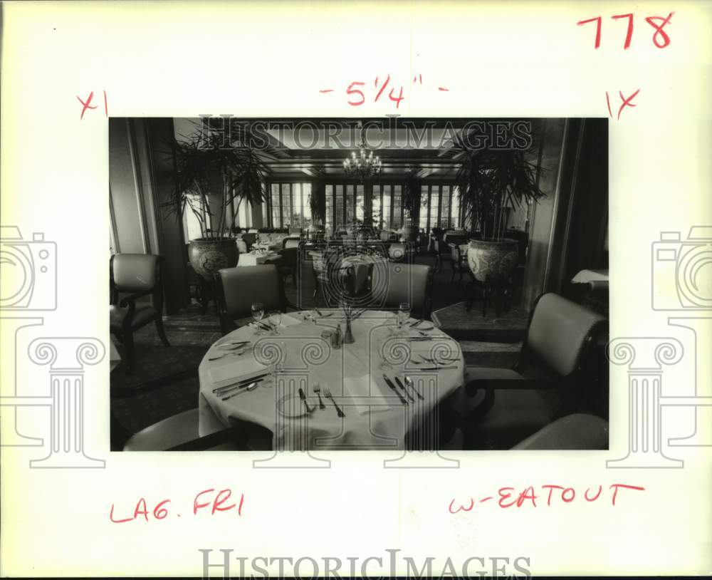 1989 Press Photo Interior of Le Jardin Restaurant in the Canal Westin Hotel - Historic Images