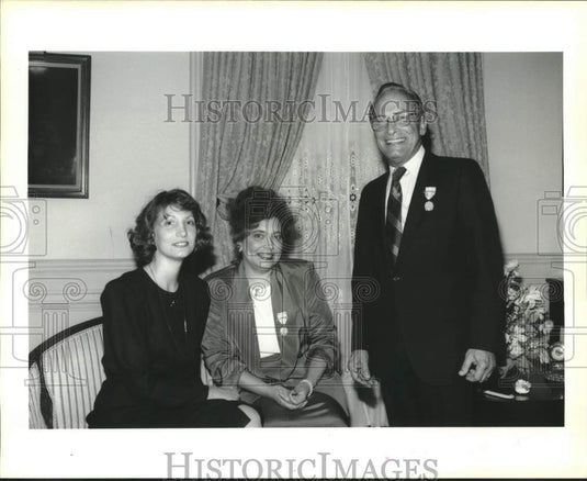 1993 Press Photo Mayflower Society - Mara Coiron, Dr. Naomi Mann, Malcolm Schulz - Historic Images