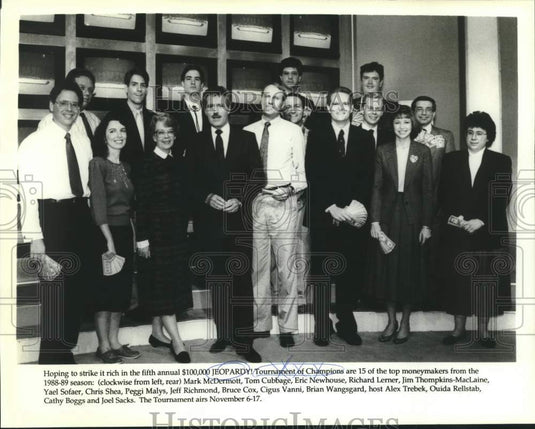 1989 Press Photo Participants of Jeopardy! Tournament of Champions - Historic Images