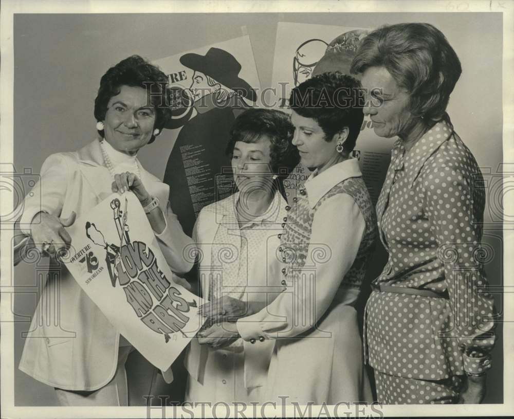 1974 Press Photo Committee Members With Overture To The Cultural Season Poster-Historic Images