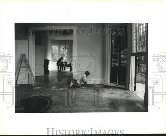 1990 Press Photo Renovation of Jerry Mayo's house - Historic Images