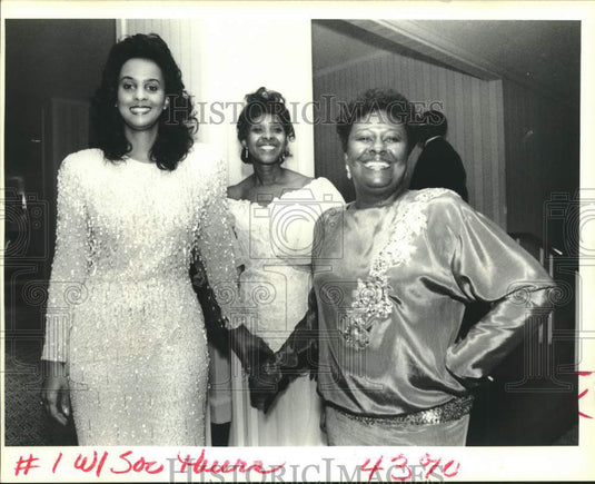1991 Press Photo Angela Maxie, Mary Andry, Dolores Brickley- Urban League Party - Historic Images