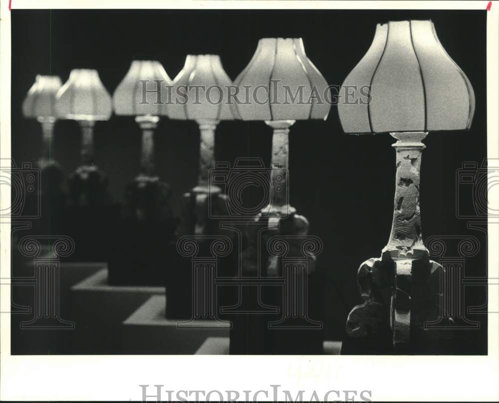 1987 Press Photo Lamps by Kenneth A. McAshan at Simms Fine Art Gallery - Historic Images