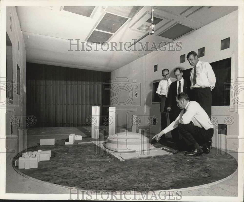 1969 Group uses models of the Sports stadium to test wind currents-Historic Images