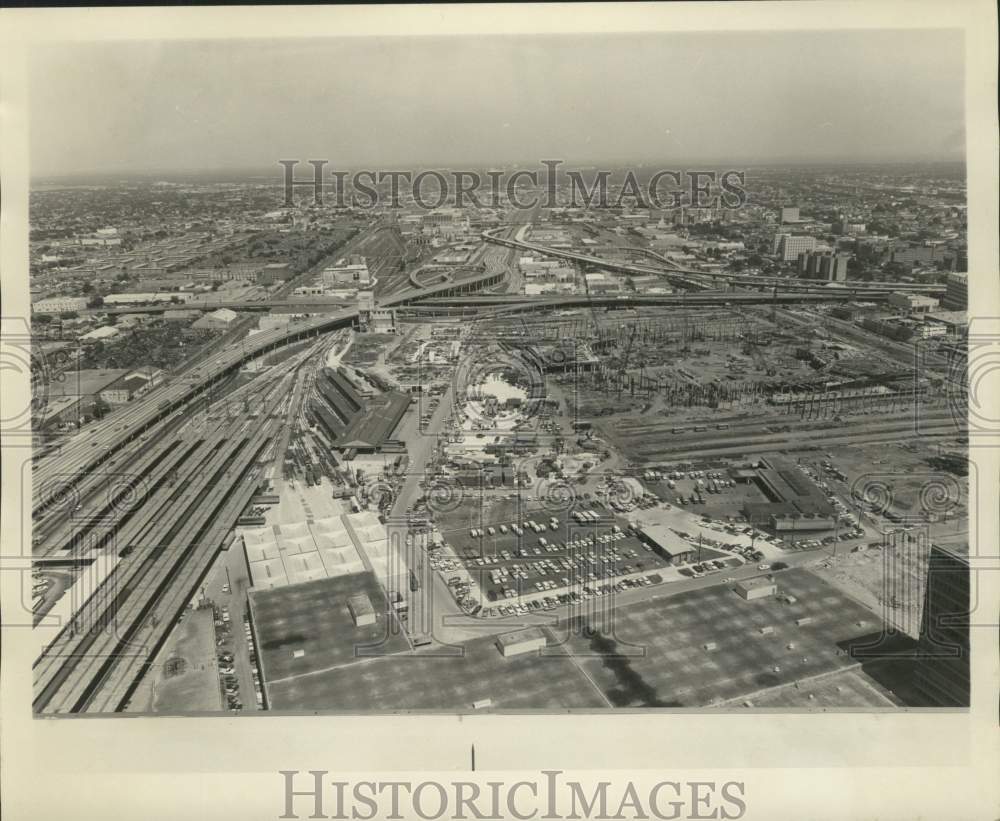 1974 Press Photo Aerial view of the Louisiana Superdome site - nob77431-Historic Images