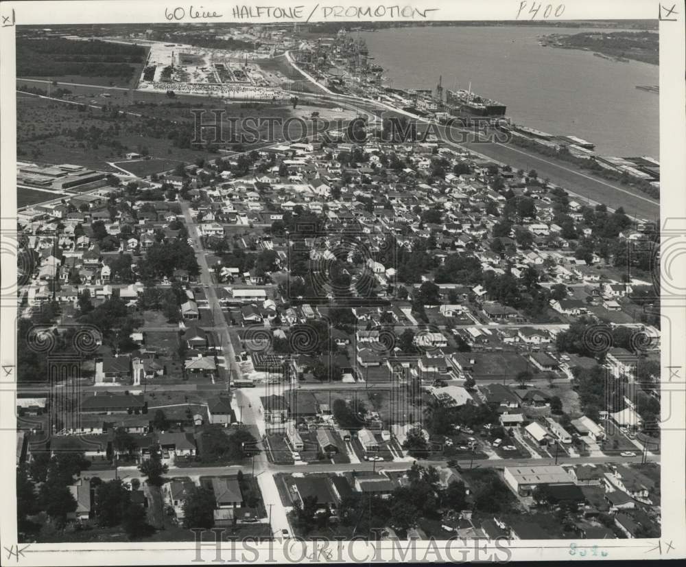 1967 Press Photo Aerial view of expanding West Bank Community - Historic Images