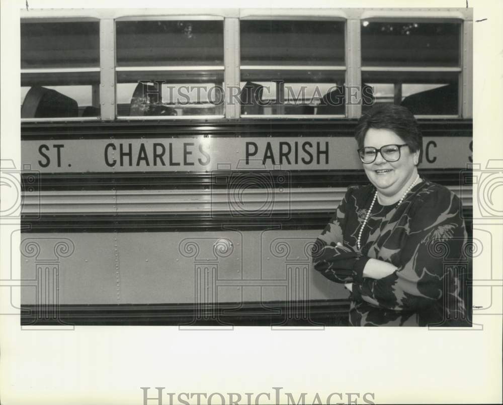1989 Press Photo Peggy Matherne, transportation director St. Charles Parish - Historic Images