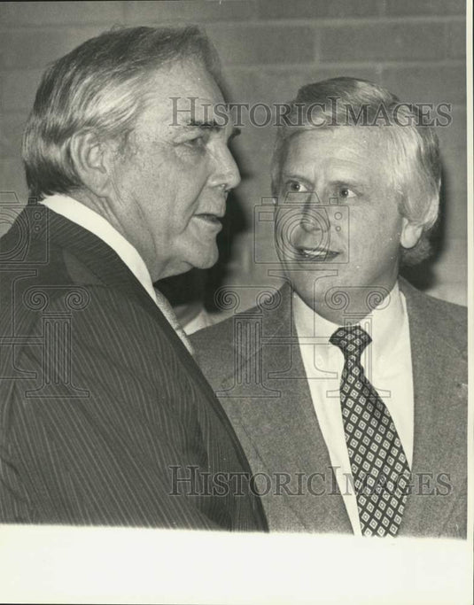 1979 Press Photo Former Gov. John McKeithen & Louis Lambert governor candidate - Historic Images