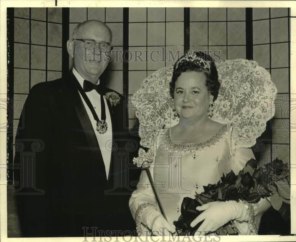 1969 Mrs. Henry Haller and H.D. Leware at Merry Maskers' Ball-Historic Images