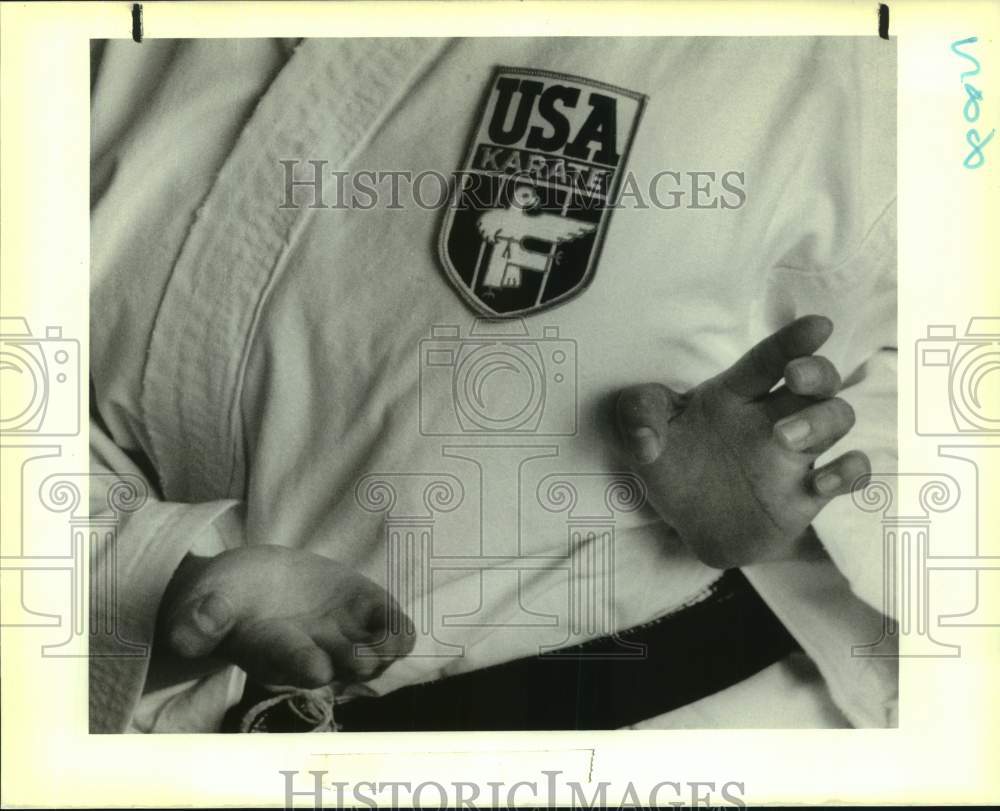 USA Karate logo on uniform - Historic Images