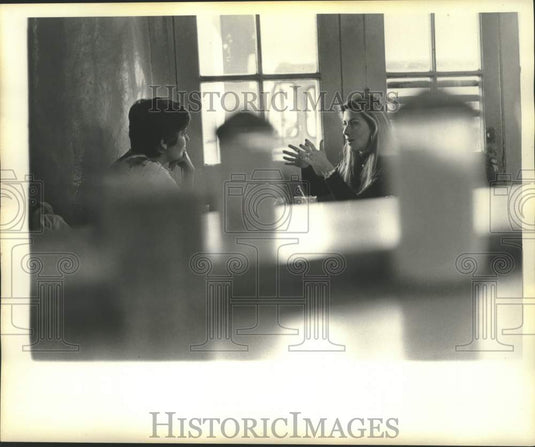 1974 Press Photo Customers chat at the Morning Call - nob83449-Historic Images