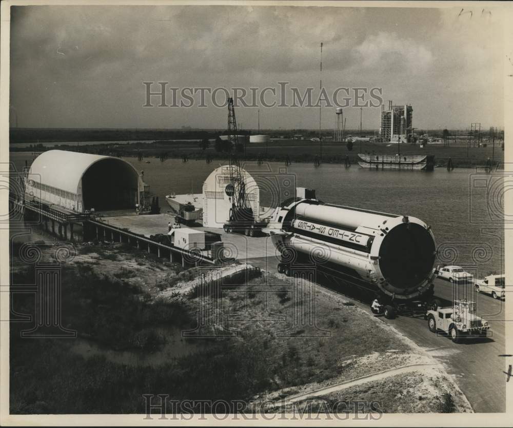 1964 S-1-10 booster undergoes testing at Marshall Center, Hunstville - Historic Images