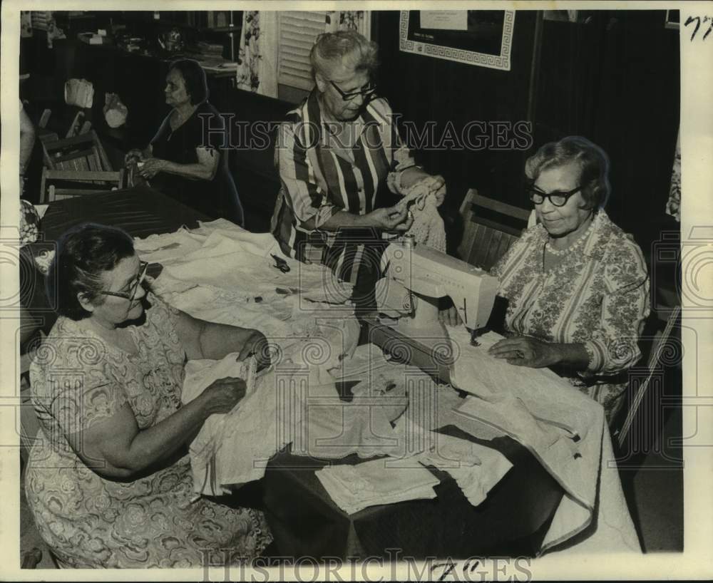 1974 Senior Women Make Handmade Baby Gifts, St. Matthew&#39;s Church - Historic Images