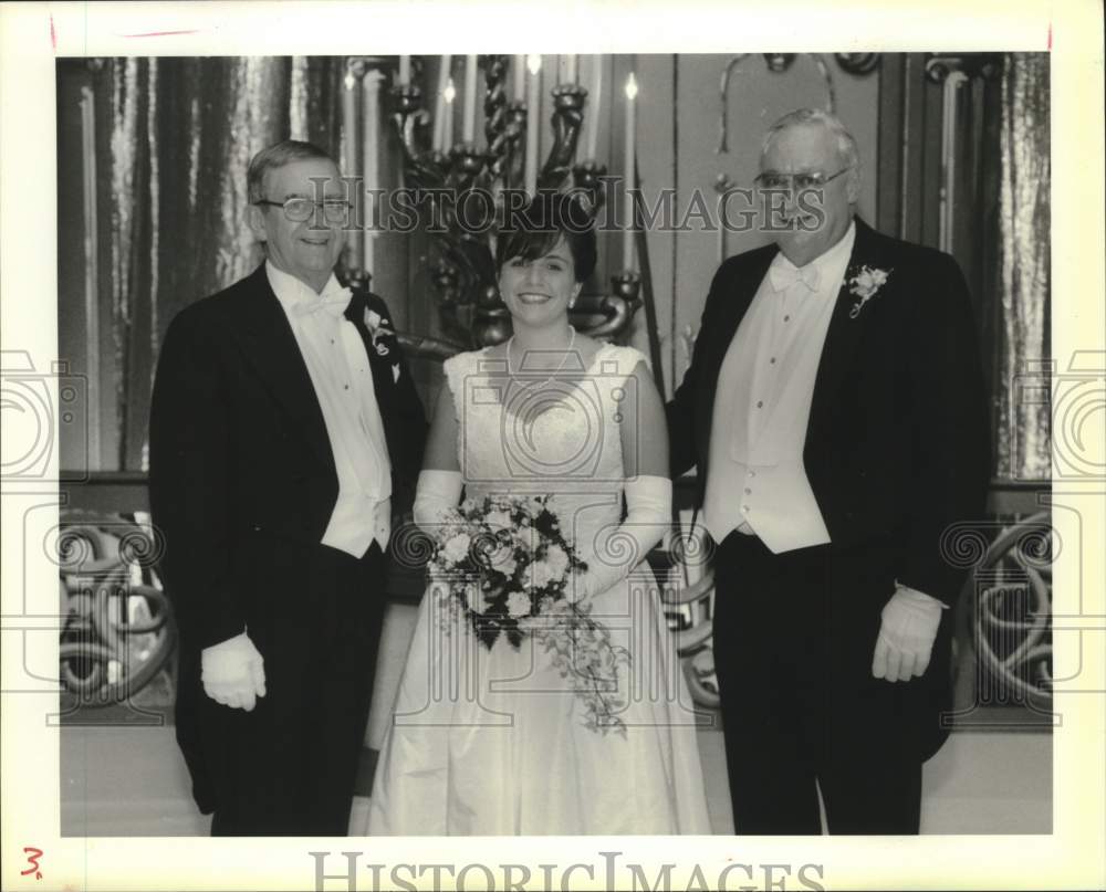 1993 Jeanne Ogden with Eben Watkins, George Lebeuf at Carnival Ball - Historic Images