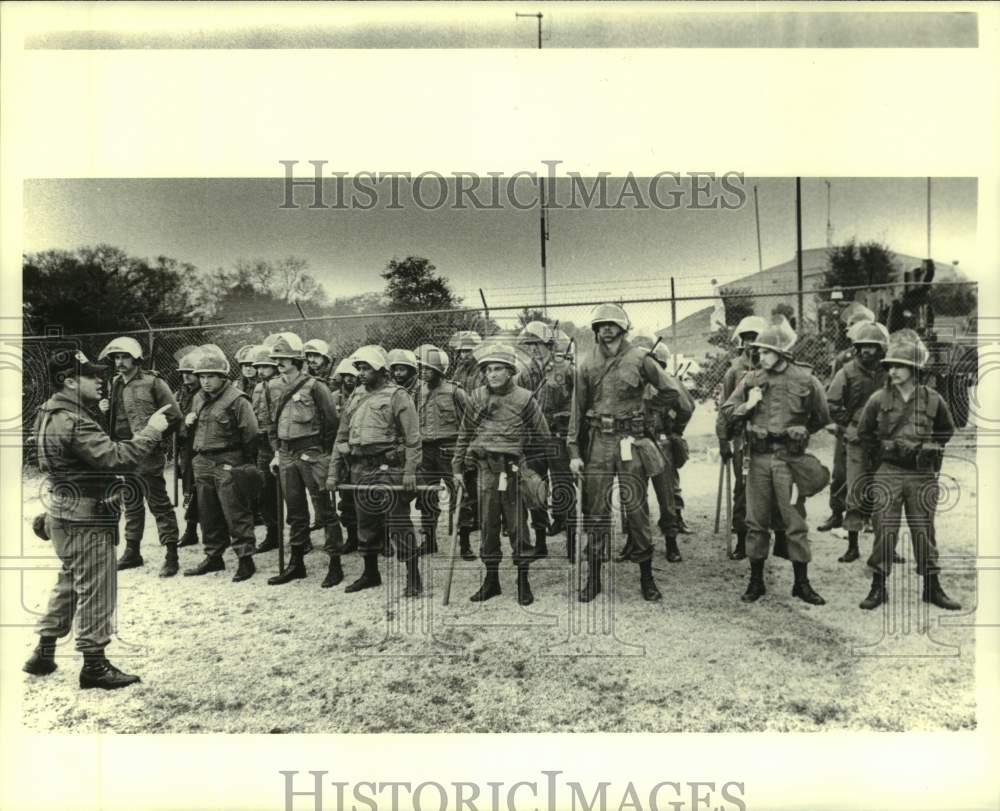 1979 National Guard Team Receives Instruction During Police Strike - Historic Images