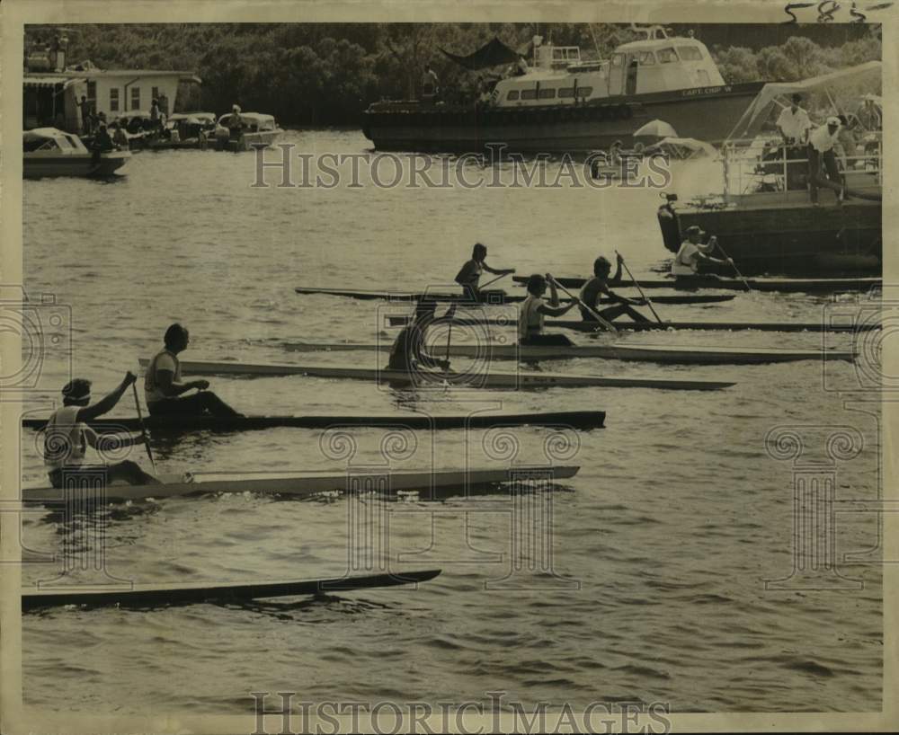 1972 Press Photo World&#39;s Championship Pirogue Race Bayou Barataria, Lafitte- Historic Images