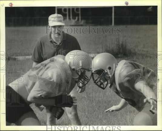 1990 Press Photo Bart Posey, Pope John Paul II Football coach; pre-season drills - Historic Images