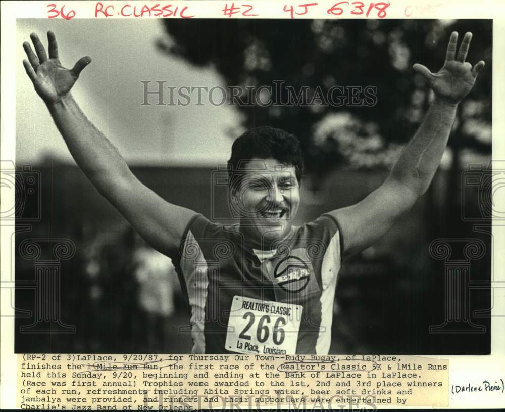 1987 Press Photo Realtor&#39;s Classic - Rudy Bugay in Race, LaPlace, Louisiana - Historic Images