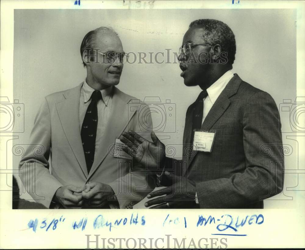 1983 W. Bradford Reynolds,Clarence Thomas before Civil Rights speech - Historic Images