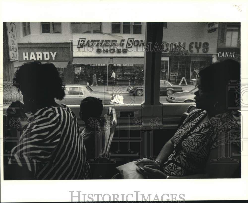 1988 Shoppers Ride Bus on Canal Street Unless Drivers Strike - Historic Images