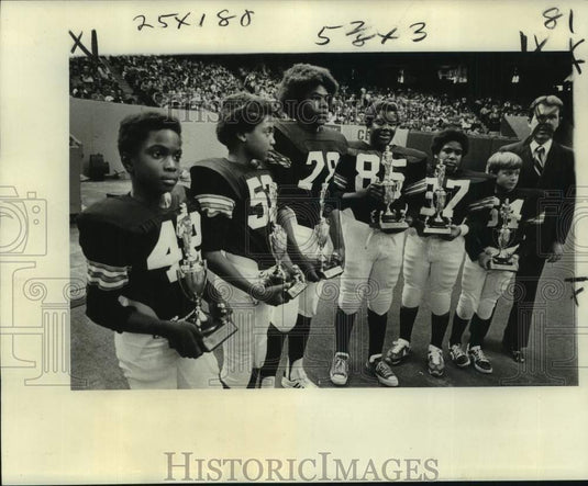 1977 Press Photo Punt, Pass and Kick Winners at New Orleans Superdome - Historic Images