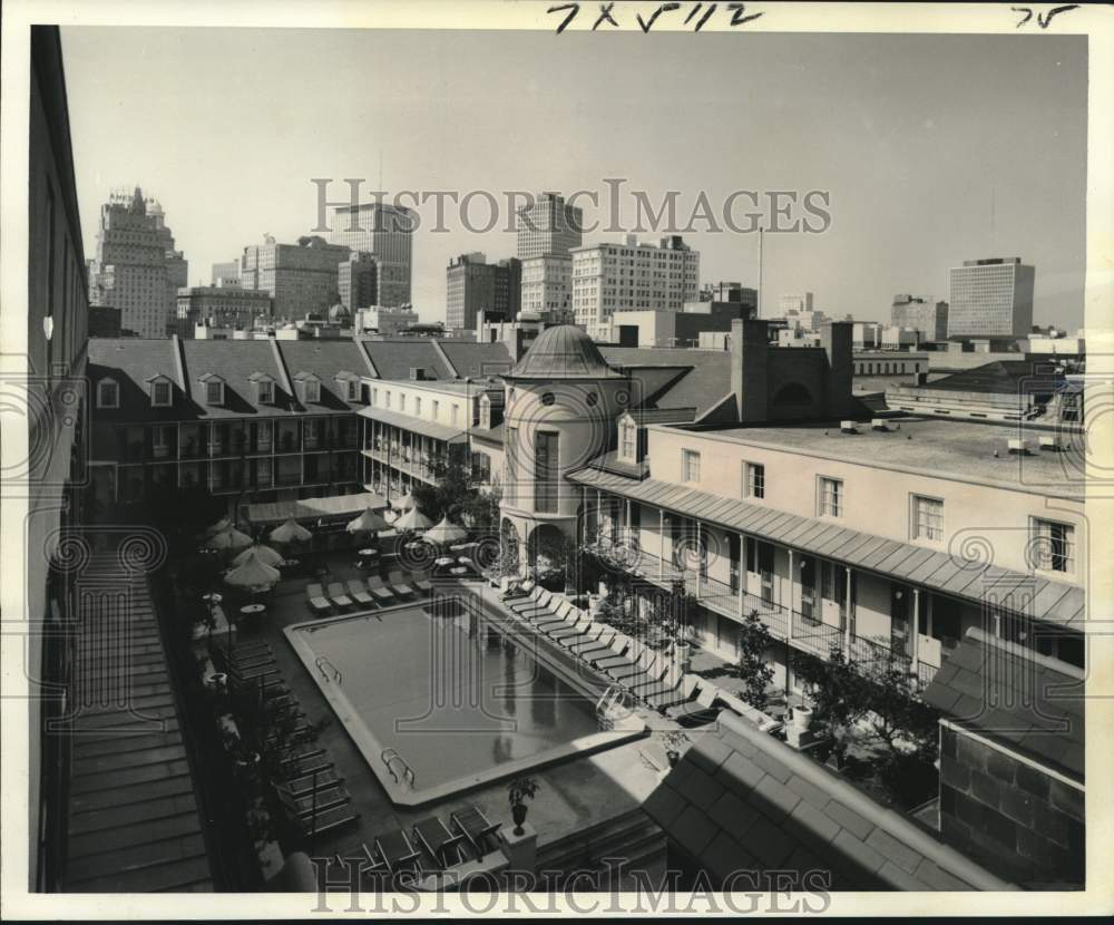 1976 Royal Sonesta Hotel Pool Deck, New Orleans, Louisiana - Historic Images