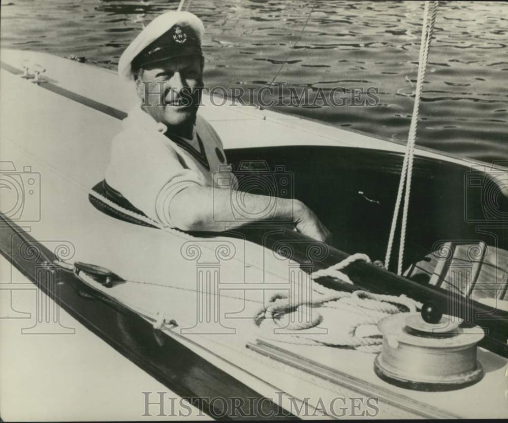 1968 Press Photo King Olav V of Norway, Sailor on the Oslo Fjord - noc19421-Historic Images