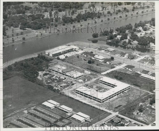 1963 Press Photo Aerial View of Phillips Area Junior High School, Senate Street-Historic Images