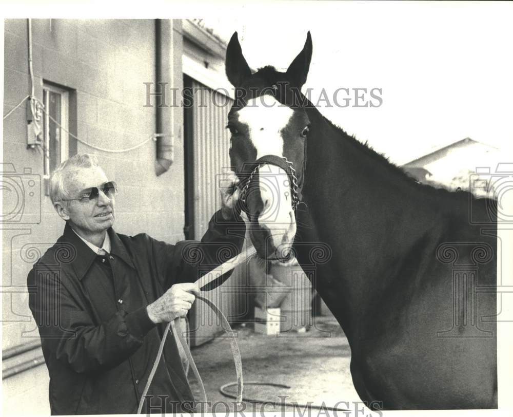 1983 Press Photo John Petre and his Horse at Fair Grounds - noc21188 - Historic Images