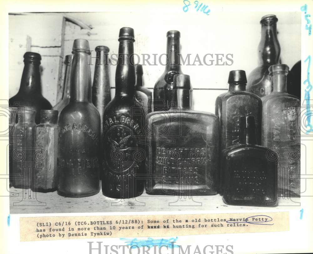 1988 Some of the old bottles from Marvin Petty&#39;s collection - Historic Images