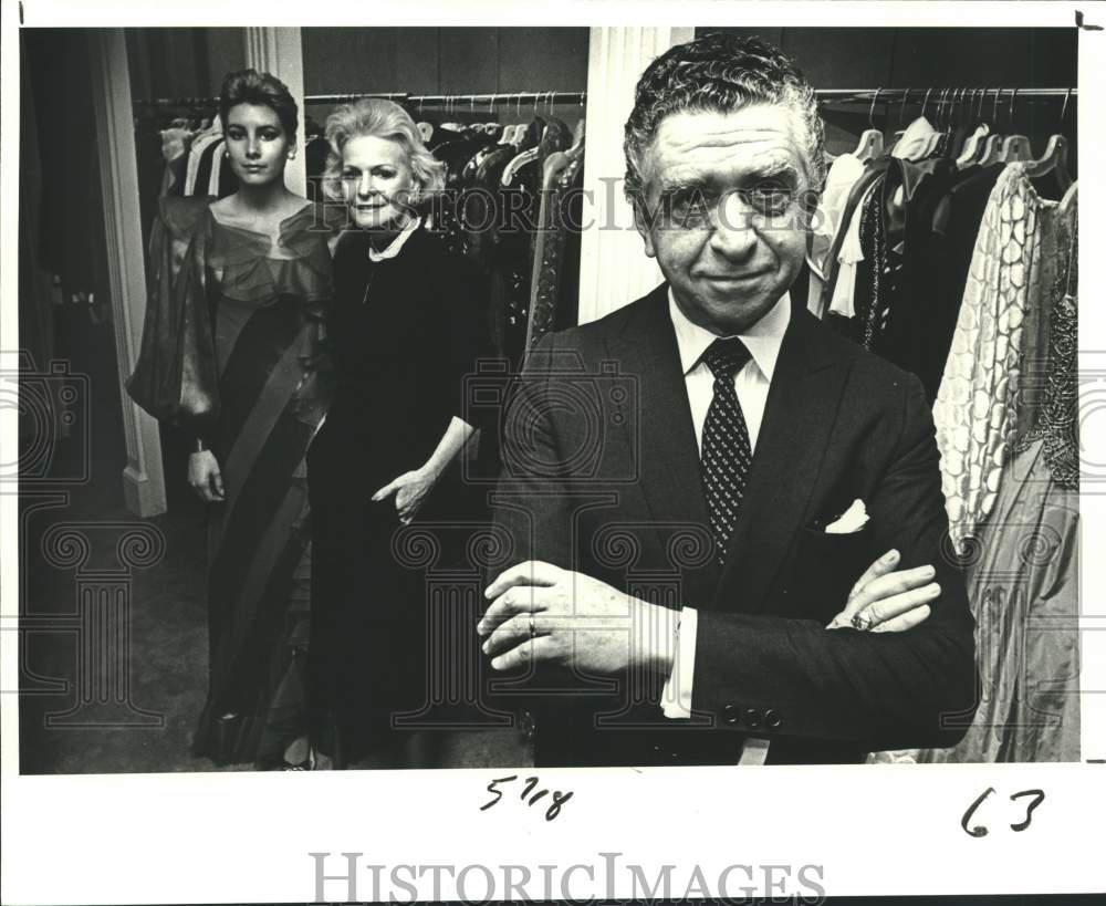 1982 George Stavropolous, New York Fashion Designer, with Dresses - Historic Images