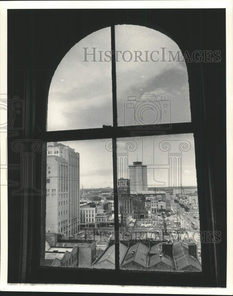 1964 Press Photo Window view of Widening Poydras Street, New Orleans.-Historic Images