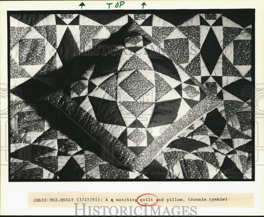 1991 A matching quilt and pillow - Historic Images